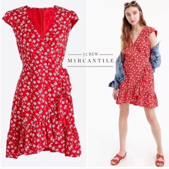 J. Crew Dresses & Skirts - J. Crew Mercantile Floral Faux Wrap Dress, 0